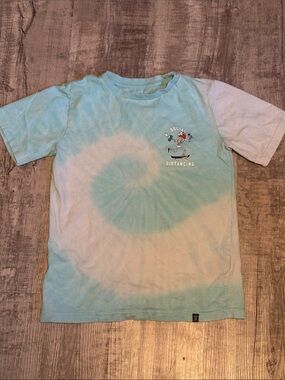 Kids Tie-Dye 'Social Distancing' Short Sleeve Tee - Light Blue & White